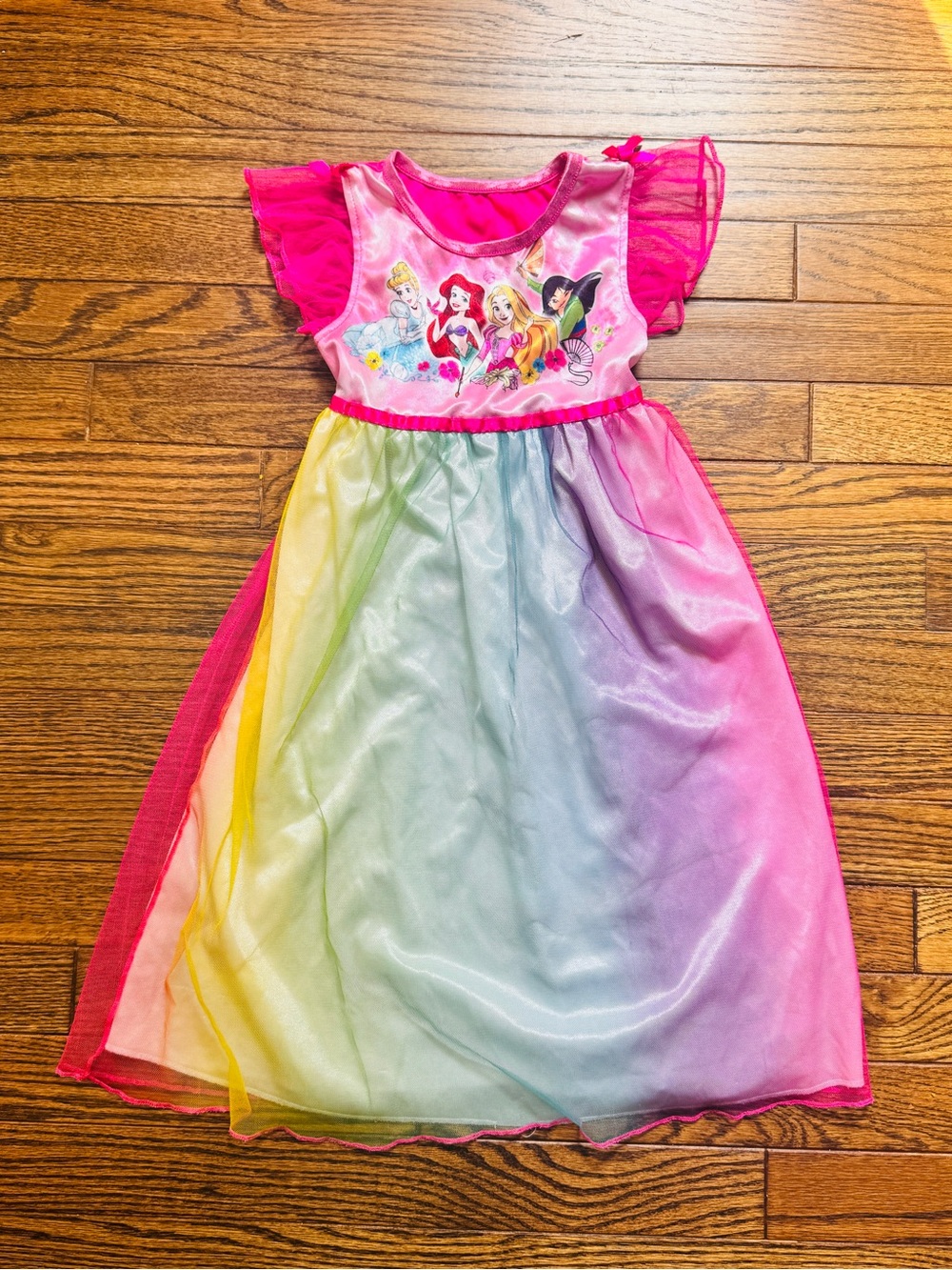 Disney Girls Rainbow Princess Nightgown in Pink